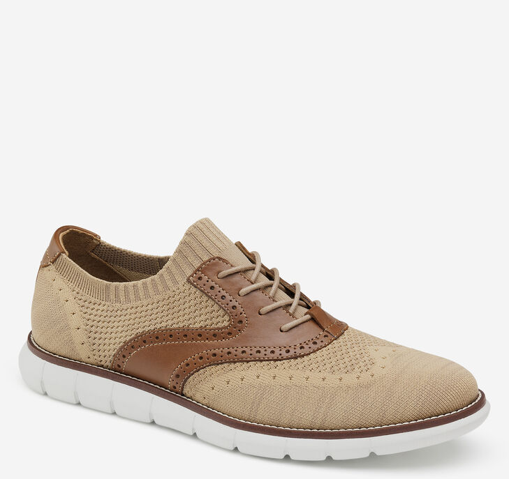 Johnston & Murphy Holden Knit Wingtip Oxfordskor Herr - Beige Finskor [XM0412635]